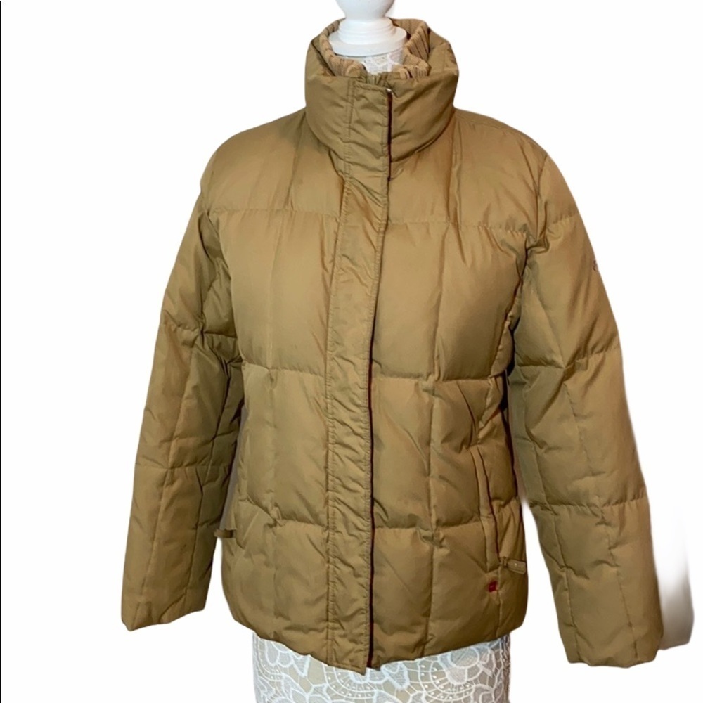 Esprit Puffer Brown coat jacket light tan M puffer